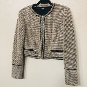 Bebe metallic tweed blazer